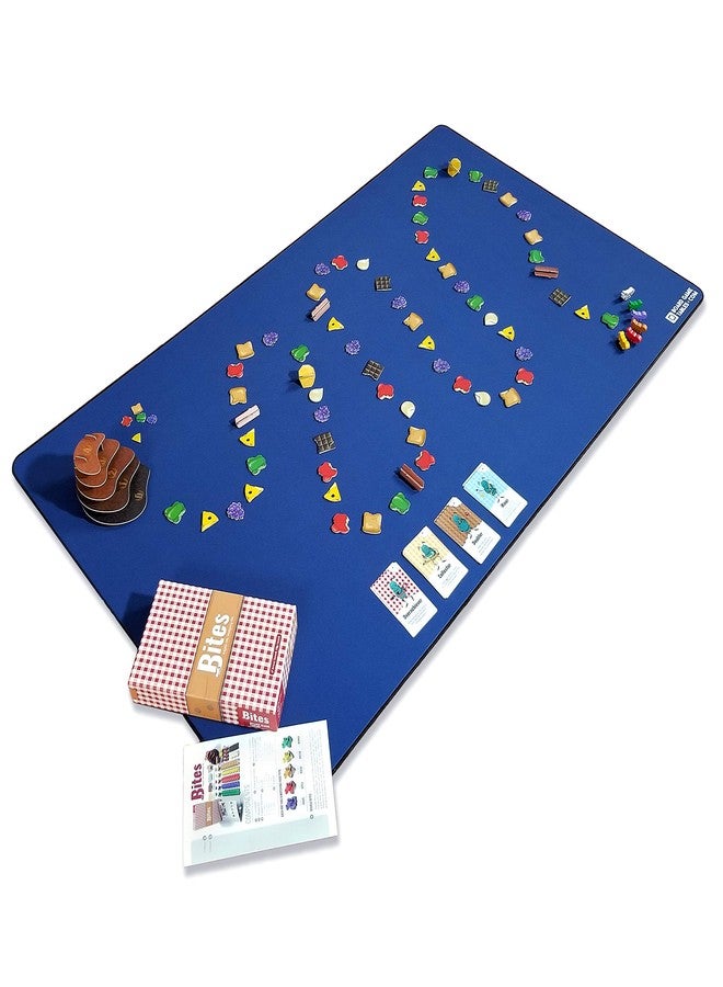 BOARD GAME TABLES.COM بساط لعب لألعاب الطاولة [3 × 5 قدم/سميك للغاية ومبطن/حافة مخيطة/مقاوم للماء] مع حقيبة حمل - لألعاب الطاولة، وألعاب الورق، وألعاب تقمص الأدوار (متوسط، أزرق) - Image 3